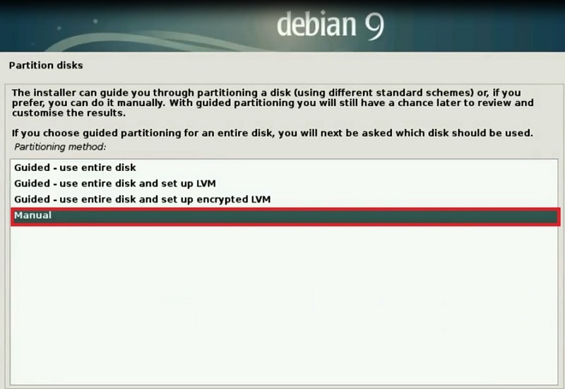 Debian 9 Installation Guide_host_Manual partition-min