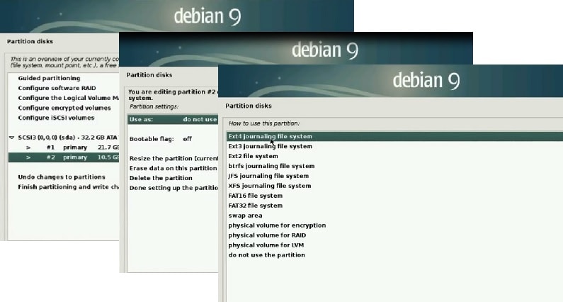 Debian 9 Installation Guide_home partition_file system