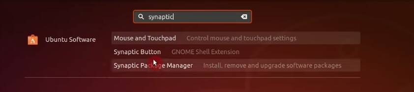 Installing the Synaptic package manager through Ubuntu Dash menu