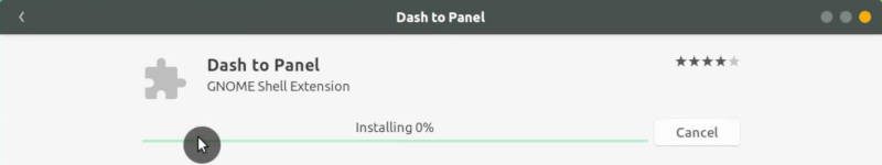 Install Dash to panel extension