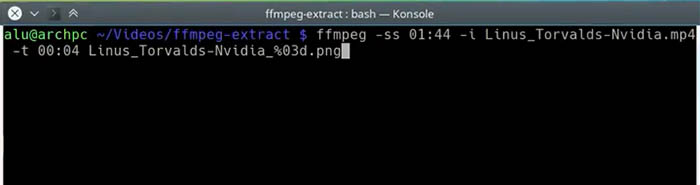 Linux video to images with FFmpeg. Terminal
