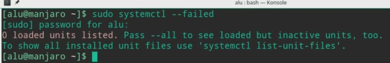 Showing systemctl failed processes