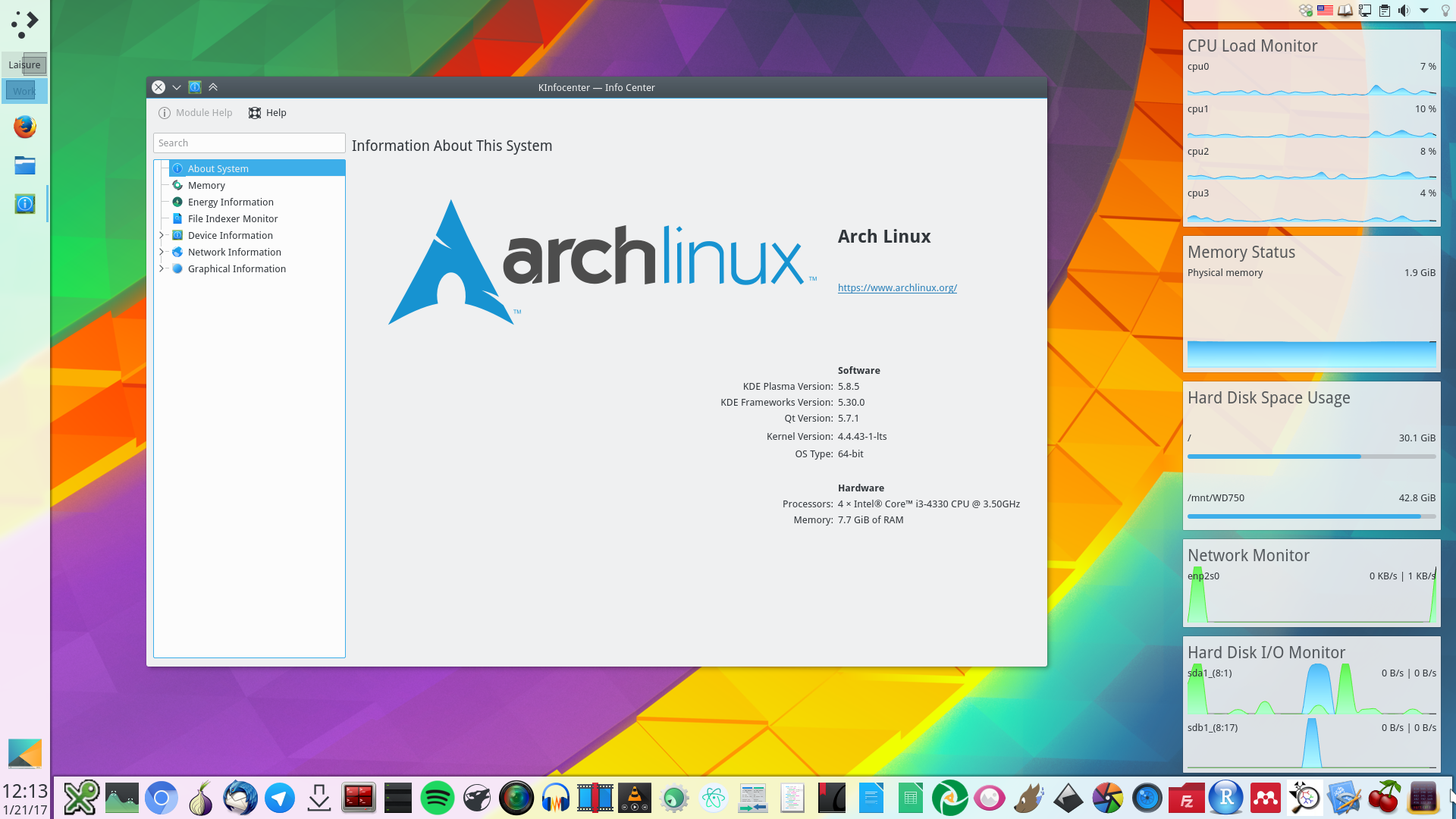 Plasma 5 in Arch Linux