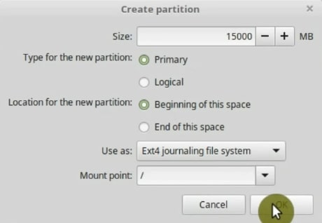 Create partition window