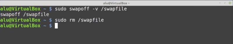 5. Removing a Linux swwap file