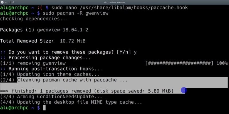 Now paccache will run after pacman