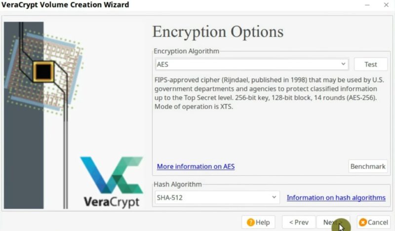 Encryption Options in VeraCrypt