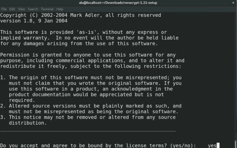 Veracrypt License terms