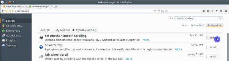 Install Yet another smooth scrolling add-on