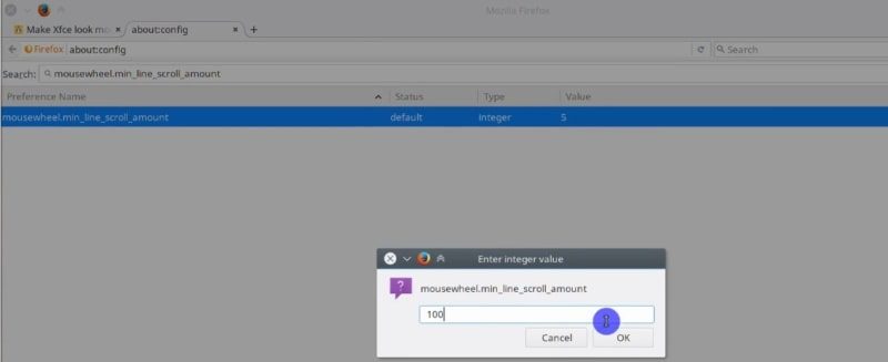Set Firefox mousewheel.min_line_scroll_amount to 100, to improve the scrolling