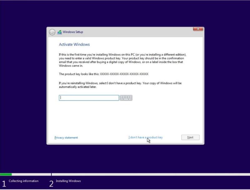 Activate Windows license screen