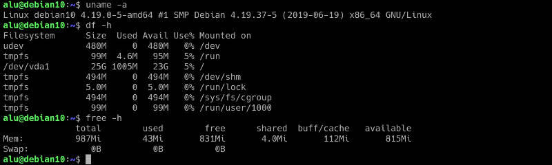 Debian's resource usage on a server