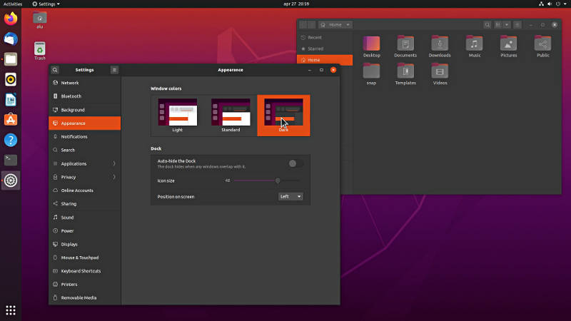 Ubuntu 20.04 dark theme