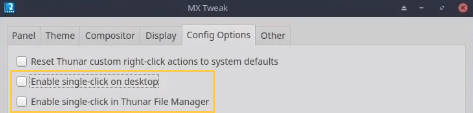 Enabling double-click in settings in MX Linux