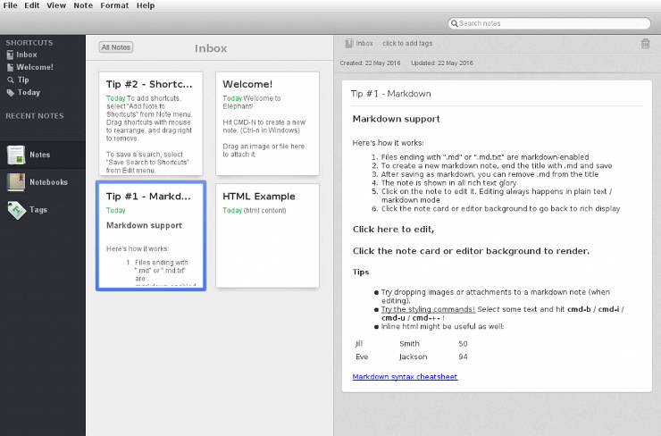 evernote linux note taking