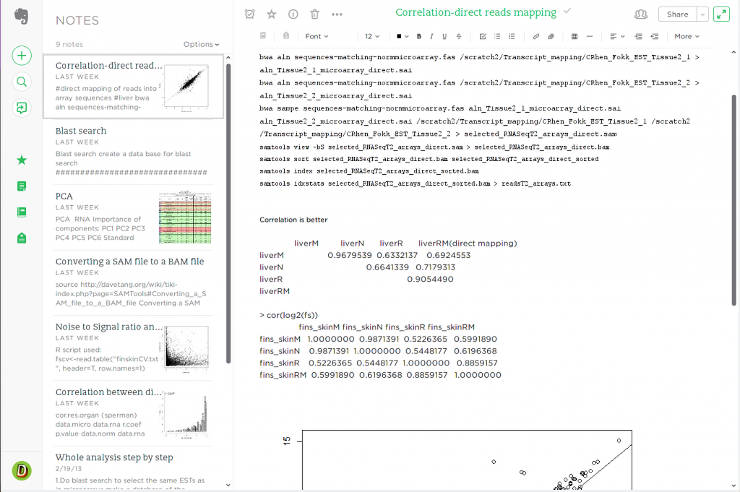 Screenshot of Evernote, the most popular note-taking software