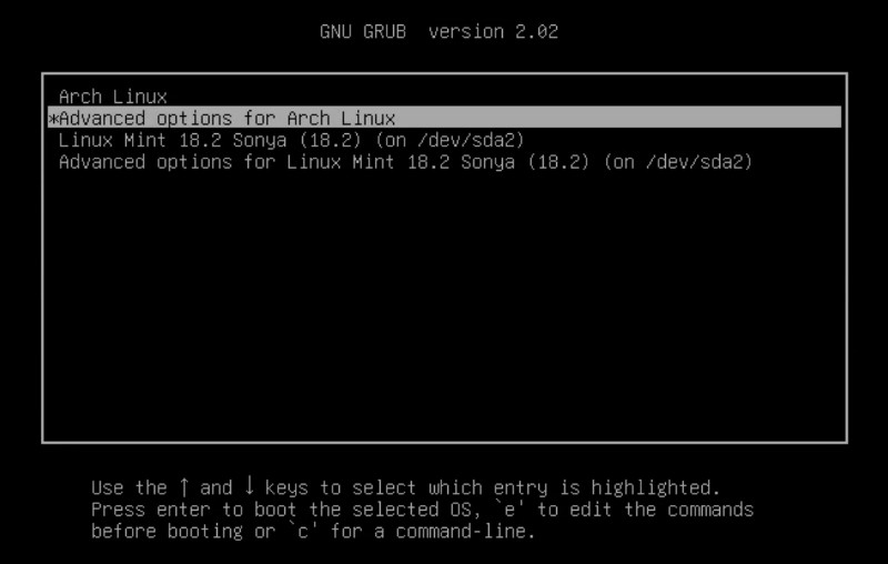 GRUB bootloader