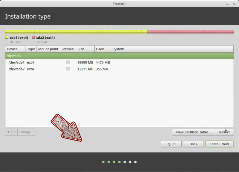 Linux Mint installer without the bootloader install option
