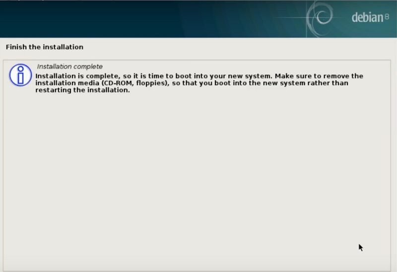 Debian stable installation is done 