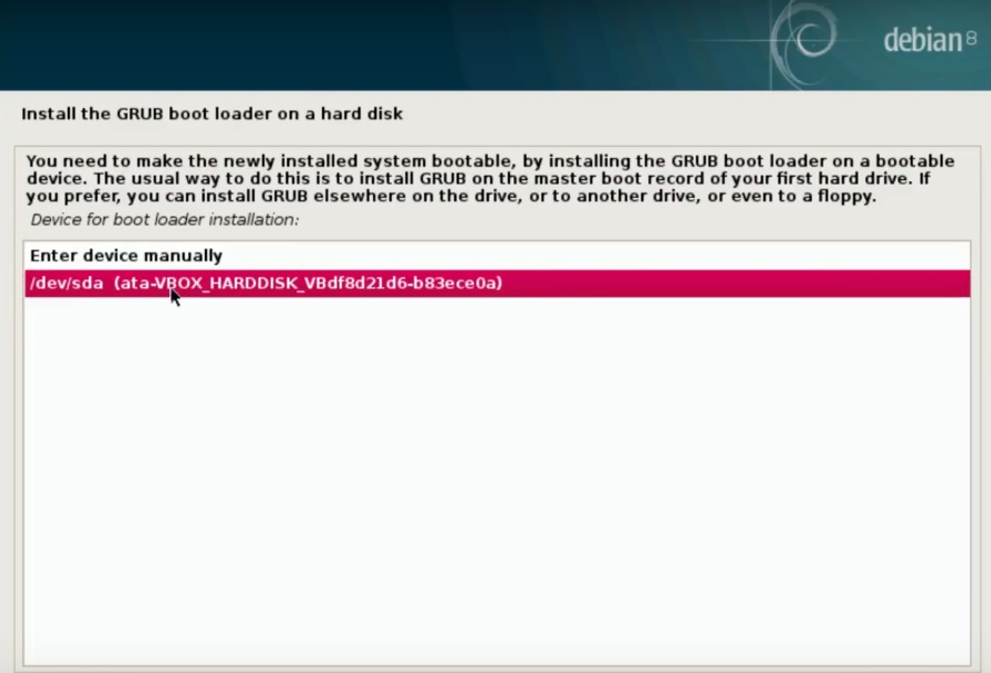 Install Grub on a hard disk