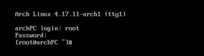 Arch Linux root login