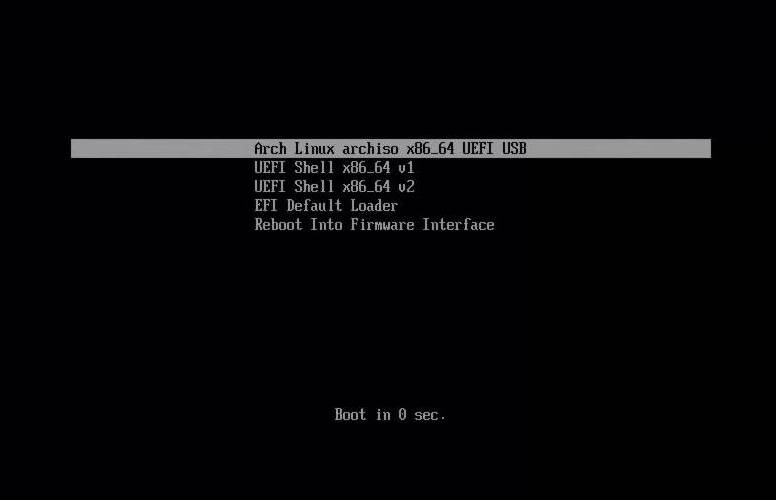 Arch Linux Installation live boot