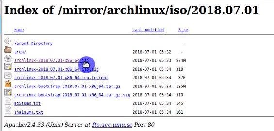 arch linux iso download