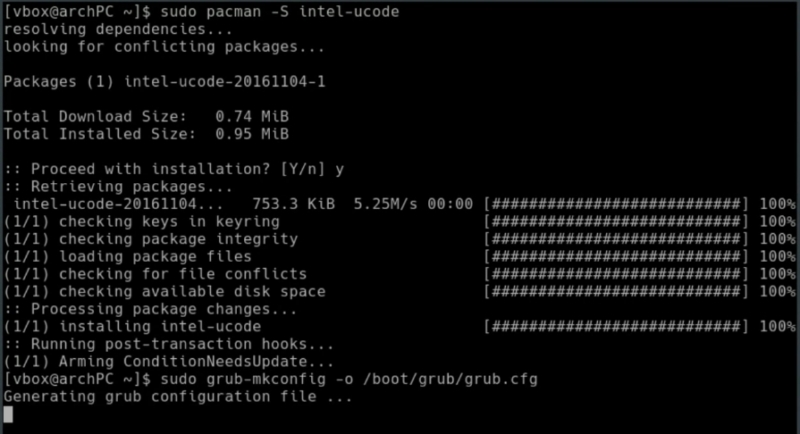 3.- Installing intel-microcode package