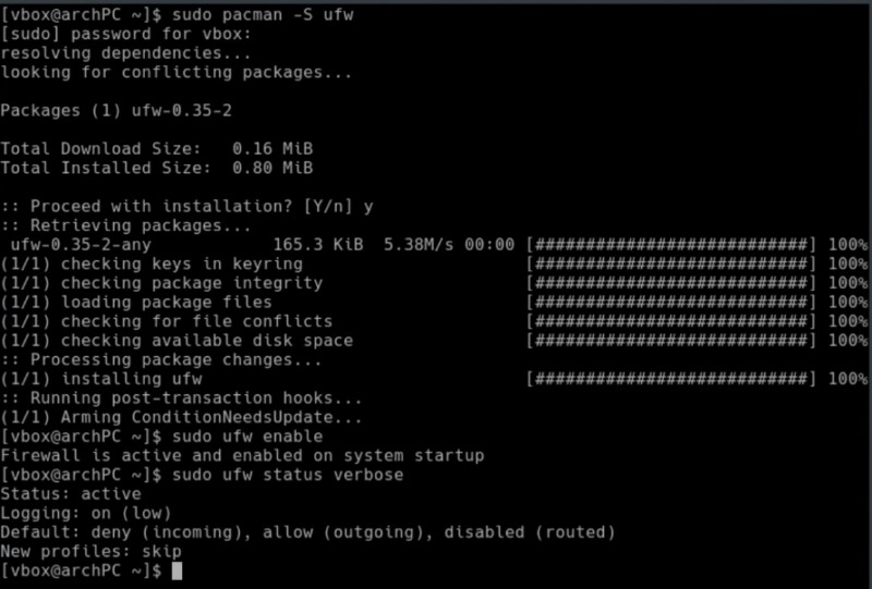 Installing firewall