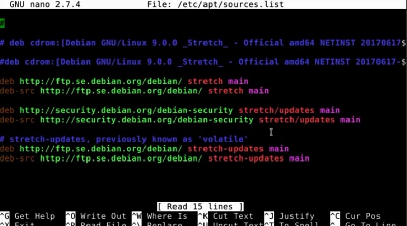 Debian 9 Installation Guide: Default repositories