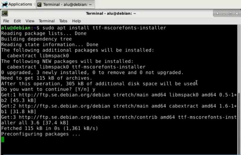 Debian 9 Installation Guide_MS fonts