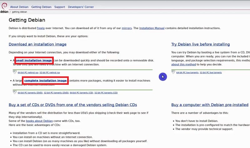 Debian 9 Installation Guide_installation images option