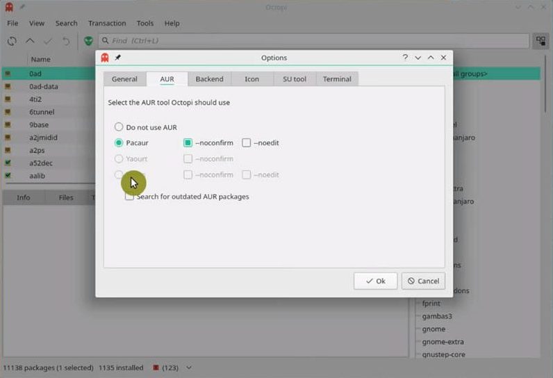 AUR in Manjaro Octopi