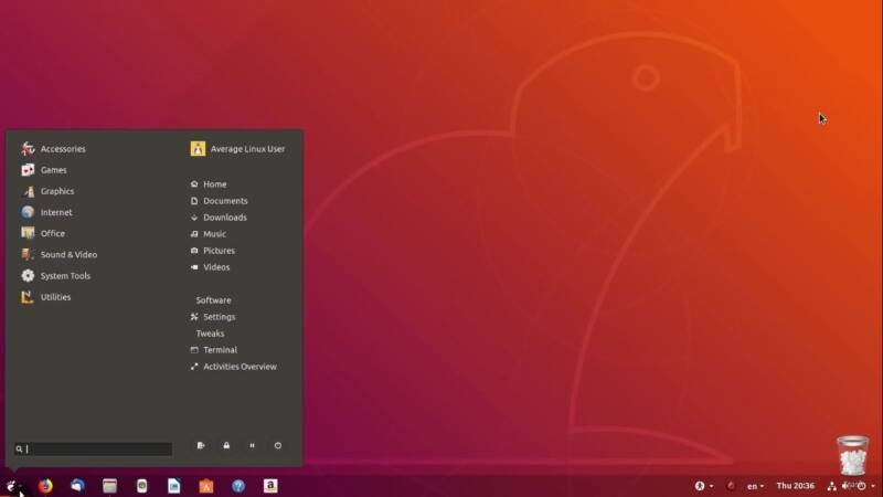 Ubuntu 18.04/20.04 with Arc menu and Dash to Panel