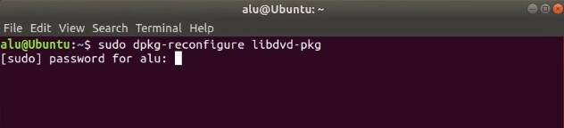 Configuring the libdvd-pkg package from the terminal