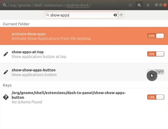 Hiding the default Ubuntu Dash menu from the panel using Dconf-editor