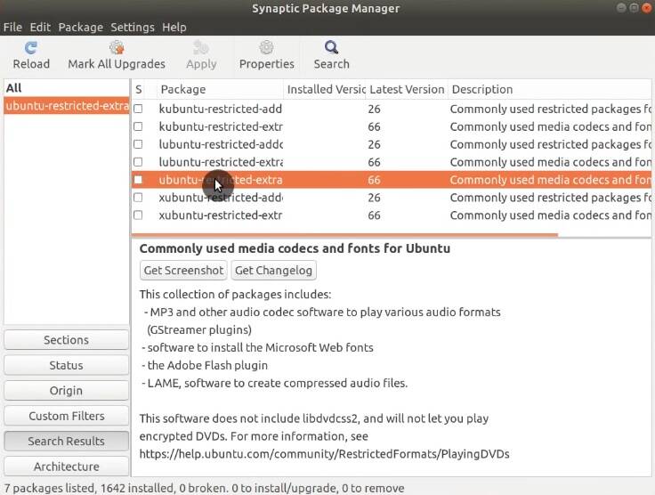 Installing ubuntu-restricted-extra in Synaptic