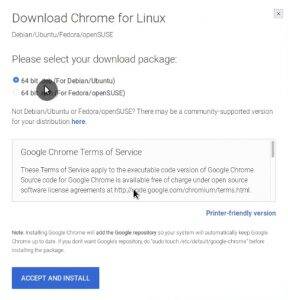 Downloading Google Chrome from its website
