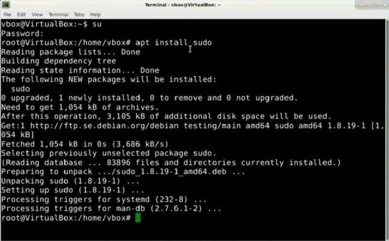 After installing Debian 9:install sudo