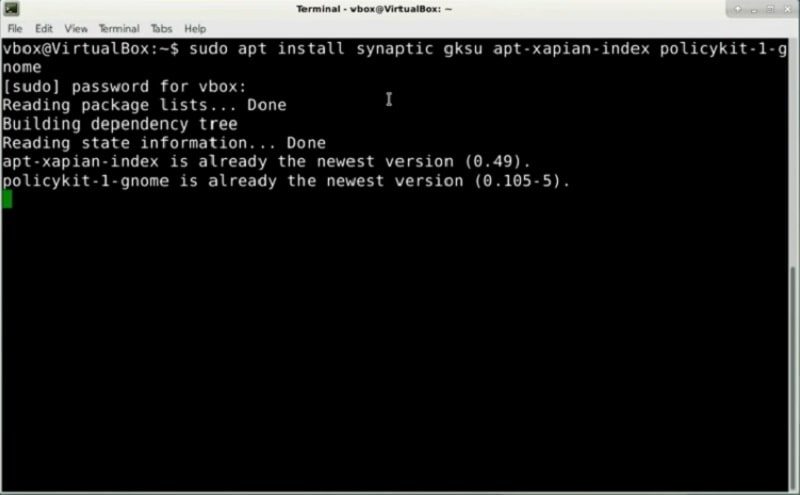 After installing Debian 9:install synaptic