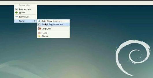 After installing Debian: Panel preference