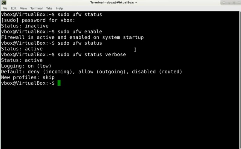 After installing Debian 9: UFW settings