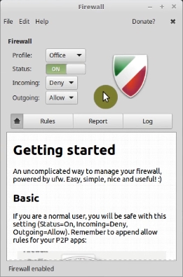 Enabling firewall application