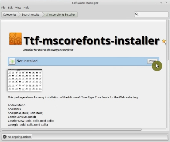 Installing MS Fonts from Software Manager