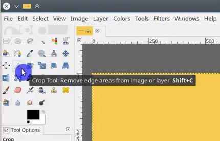 Make GIFs with GIMP. Crop tool