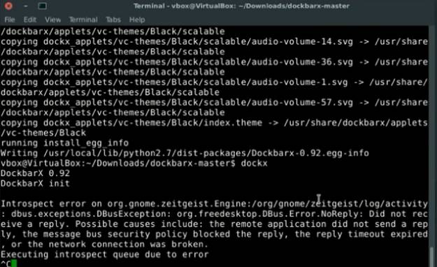 DockBarX panel in XFCE error