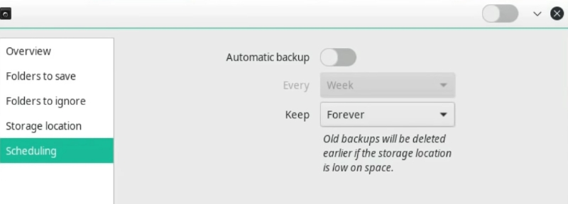 Scheduling a backup