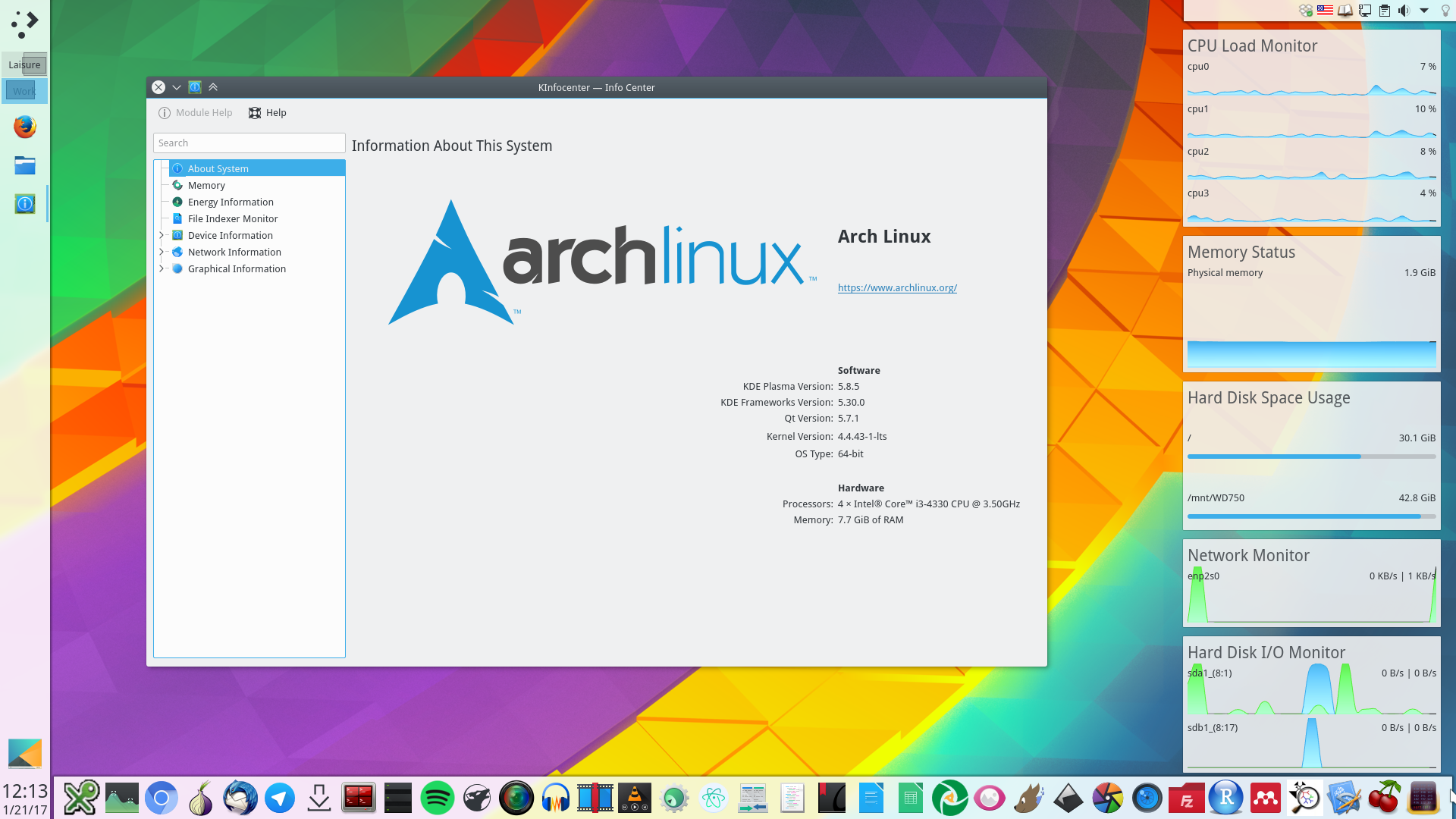 arch linux desktop environment best