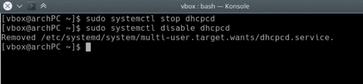 Disabling dhcpcd