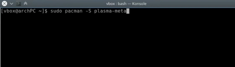 2.- Installing plasma with plasma-meta package